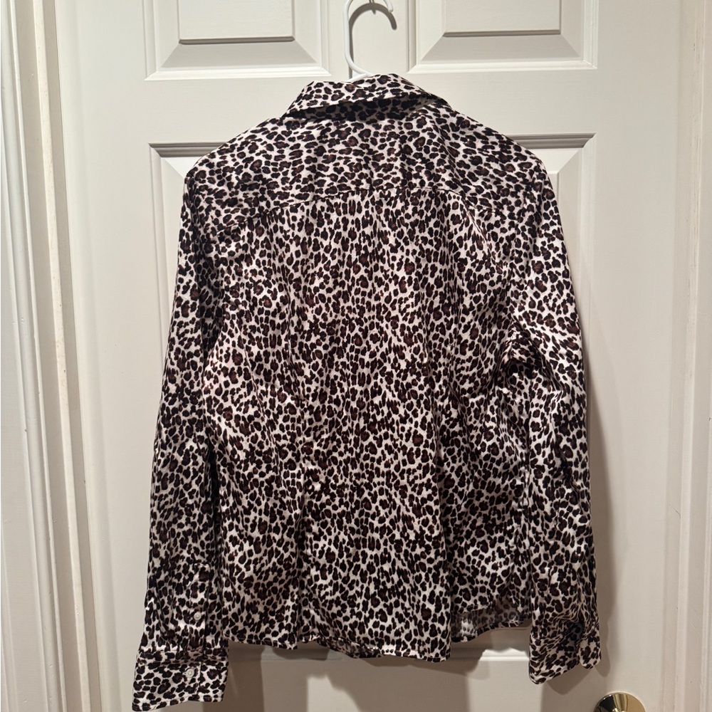 Talbots Animal Print Button Down Top - Picture 7 of 8
